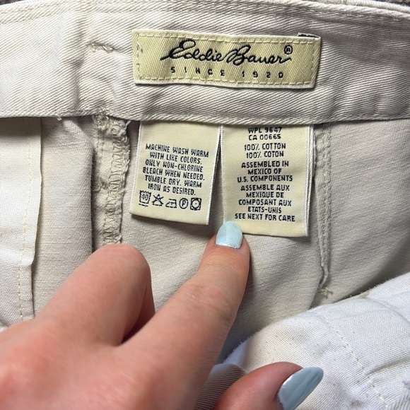 VINTAGE Eddie Bauer Tan Cream Pants 14 waist - Picture 6 of 6